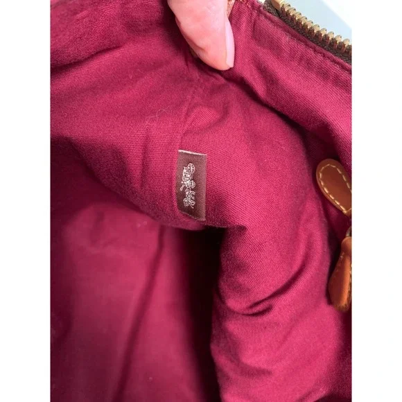 Coach Prairie Floral Signature Satchel / Tan Rust Leather Crossbody Bag NWOT - Picture 13 of 16